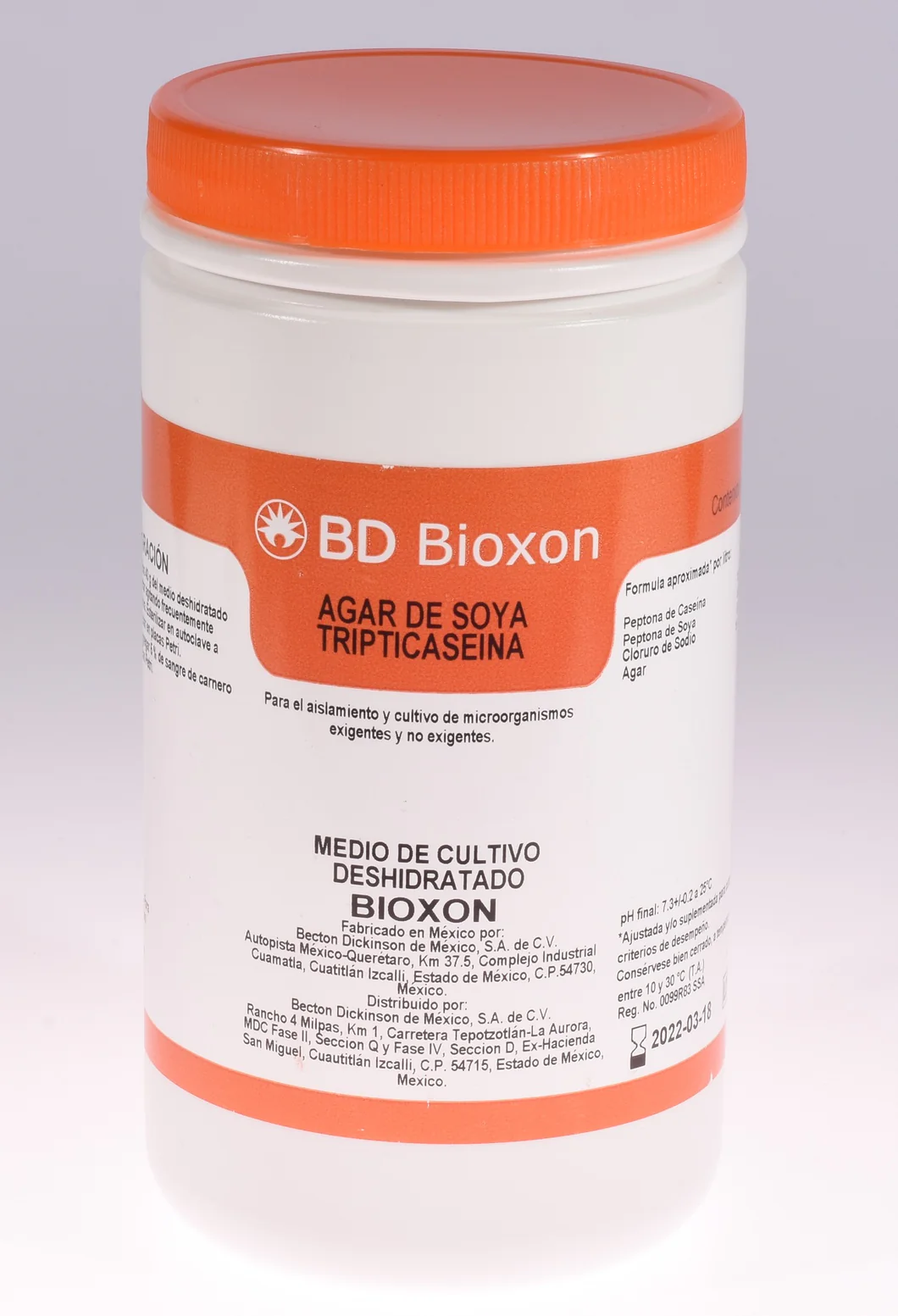AGAR SOYA TRIPTICASEINA 450GR BD BIOXON